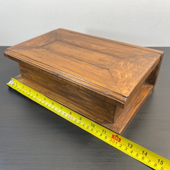 Handmade Wooden Jewelry Box, Red Velvet, Top Opening Keepsake, Luxury Wood, Vint - Picture 4 of 10